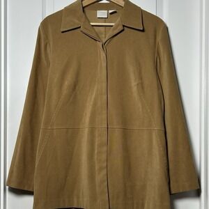 Studio C Vintage 90s Camel Collared Jacket Minimalist Light Academia Style